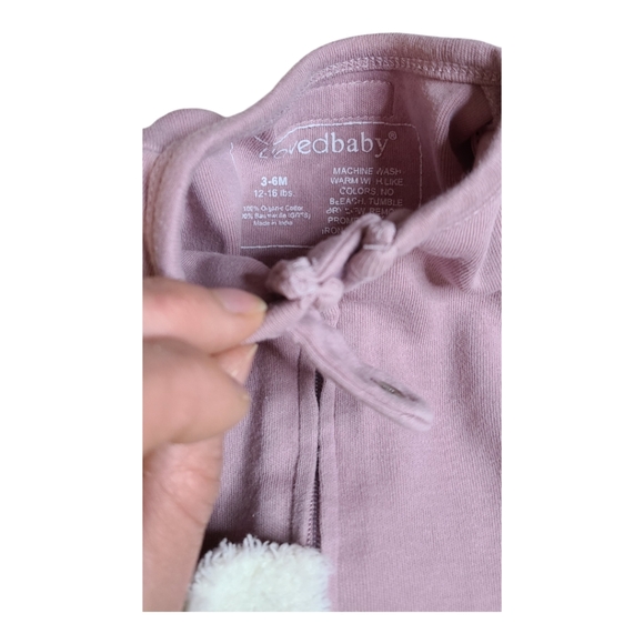 L'ovedbaby organic zipper footie white & lavender | Snap Footie Eggplant-Stone - Picture 13 of 16